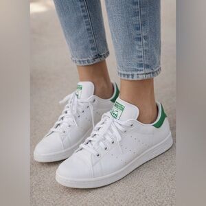 adidas White and Green Women's Sneakers